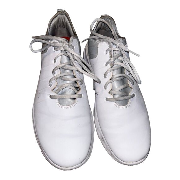 Women’s 9 2015 Nike FI Impact 2 White/Platinum Waterproof Spikeless Golf Shoes - Picture 3 of 10